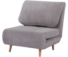 HOMCOM 2-in-1 išskleidžiama sofa-lova, reguliuojamas fotelis-lova, svečių lova, kordelio stiliaus, skirta miegamajam ir svetainei, poliesteris, šviesiai pilka