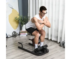 HOMCOM Sissy Squat pritūpimų treniruoklis, kojų ir pilvo presui, 3-in-1, reguliuojamas, iki 120 kg, plieno, juodas, 50x97x44,5–56,5 cm