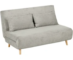 HOMCOM sofa lova, sulankstoma lova su miegamąja funkcija, nugaros pagalvėlė, minkšta sofa su reguliuojamu atlošu, aksominė išvaizda, 141 x 90 x 81 cm, pilka
