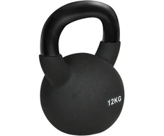 HOMCOM kamuolio hantelis iš ketaus neopreno dangos, apsaugantis grindis, sūpynės hantelis juodas 12 KG