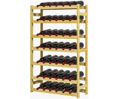 HOMCOM vyno lentyna, stovas 42 vyno buteliams, 7 pakopų, medinis pastatomas stovas, vyno laikiklis su apsauga nuo apvirtimo virtuvei, natūralios spalvos 63 x 25 x 102 cm