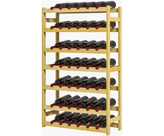 HOMCOM vyno lentyna, stovas 42 vyno buteliams, 7 pakopų, medinis pastatomas stovas, vyno laikiklis su apsauga nuo apvirtimo virtuvei, natūralios spalvos 63 x 25 x 102 cm