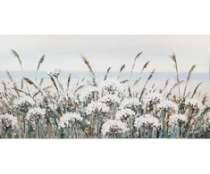 Home4You Aliejinė tapyba 70x140cm, baltos gėlės