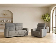 Home4You Atlošiama sofa BOSCO, 2 vietų, su elektriniu mechanizmu, pilka