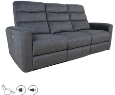 Home4You GASTON 3 vietų sofa su elektriniu mechanizmu, pilkas aksomas