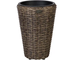 HOME4YOU Vazonas WICKER D28xH40cm, sintetinė vytelė, spalva: tamsiai ruda
