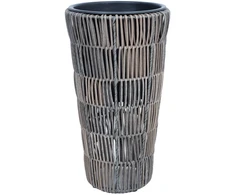 Home4You Augalų laikiklis WICKER D28xH50cm, pilkas