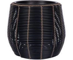 Home4You Gėlių vazonas WICKER D45xH40cm, juodas/rudas