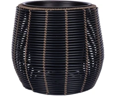 Home4You Augalų laikiklis WICKER D45xH40cm, juodas/rudas