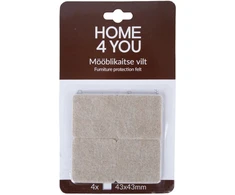 Home4You Baldus apsaugantys veltinio padukai, 43x43 mm, 4 vnt., rusvai gelsvi