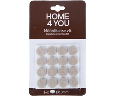 Home4You Baldus apsaugantys veltinio padukai, diametras 18 mm, 16 vnt., rusvai gelsvi