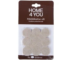 Home4You Baldus apsaugantys veltinio padukai, diametras 28 mm, 9 vnt., rusvai gelsvi