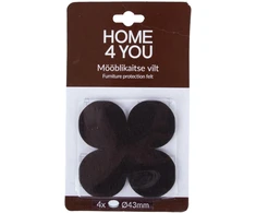 Home4You Baldus apsaugantys veltinio padukai, diametras 43 mm, 4 vnt., juodi