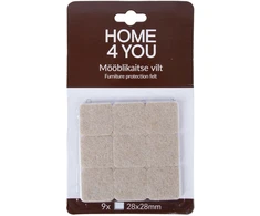 Home4You Baldus apsaugantys veltinio padukai, 28x28 mm, 9 vnt., rusvai gelsvi