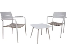 Lauko baldų komplektas Home4You Balkono komplektas COCORA stalas, 2 kėdės, taupus