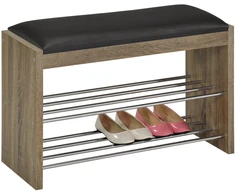 Home4You Shoe rack-bench BENO 79.5x30xH50cm, dark oak