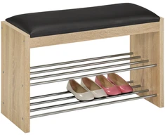 Home4You Bench Batų lentyna-suoliukas BENO 79,5x30x50cm, šviesaus ąžuolo spalvos