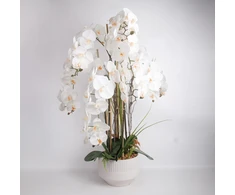 Home4You Dirbtinė orchidėjų kompozicija 102 cm balta