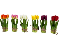 Home4You Dirbtinė gėlė FLOWERLY 5vnt/komplektas, tulpės