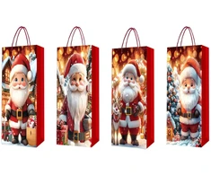 Lova Home4You Dovanų maišelis buteliui „FUN SANTA“, 12x36x9 cm, įvairių spalvų