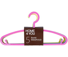 Home4You Vaikiškų drabužių pakaba BAMBI, 5 vnt. rinkinyje, maišytas plastikas