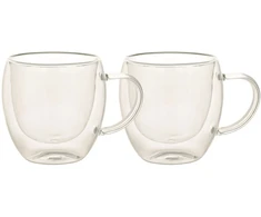 Home4You Dvigubi puodeliai (2 vnt.), po 200 ml, stikliniai, su dviguba sienele