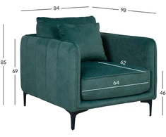 Fotelis Home4You Armchair BIANKA žalias