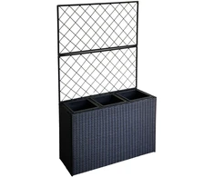 Home4You Gėlių dėžutė WICKER su grotelėmis 83x29xH55/146cm, juoda