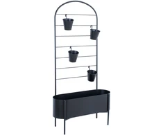 Home4You Gėlių stovas DEIA 70,5x26xH137cm Juoda