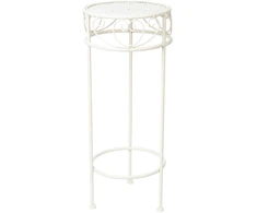 Home4You Gėlių stovas SANDY D25xH60cm, antikvarinis baltas