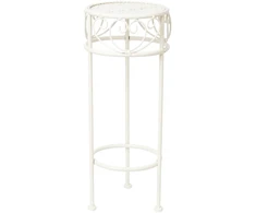 Home4You Gėlių stovas SANDY D20xH50cm, antikvarinis baltas