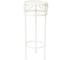 Home4You Gėlių stovas SANDY D20xH50cm, antikvarinis baltas
