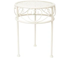 Home4You Gėlių stovas SANDY D25xH33cm, antikvarinis baltas