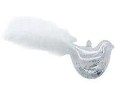 Home4You Kalėdinis papuošalas JOY BIRD FEATHER 7cm, stiklas