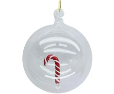 Home4You Kalėdinis papuošalas JOY CANDY GLASS D8cm, stiklas