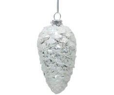 Home4You Kalėdinis papuošalas JOY CONE 10cm, stiklas