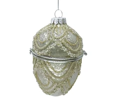 Home4You Kalėdinis papuošalas JOY EGG CHAMPAGNE 9,5 cm, stiklas