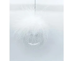 Home4You Kalėdinis papuošalas JOY FLUFFY D8cm, stiklas