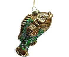 Home4You Kalėdinis papuošalas JOY GOLDFISH 11.8cm, stiklas