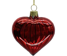 Home4You Kalėdinis papuošalas JOY HEART Raudonas 8cm, stiklas