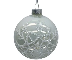 Home4You Kalėdinis papuošalas JOY SNOWFLAKE D8cm, stiklas