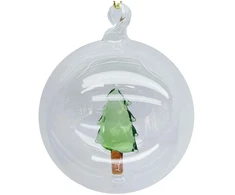 Home4You Kalėdinis papuošalas JOY TREE GLASS D8cm, stiklas