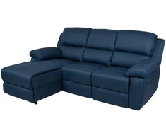 Home4You Kampinė sofa BERIT LC, tamsiai mėlyna