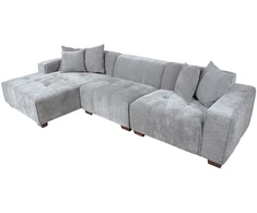 Home4You Kampinė sofa DAHLIA KK, šviesiai pilka