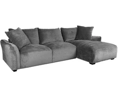 Home4You Kampinė sofa DIVI Dešininis Kampas, Pilka Veliūro Danga