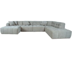 Home4You Kampinė sofa FORTE U formos RC, smėlio spalvos