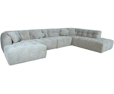 Home4You Kampinė sofa FORTE U formos RC, smėlio spalvos