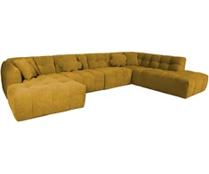 Home4You Kampinė sofa FORTE U-shape, Rudai Geltona, Dešininis Kampas