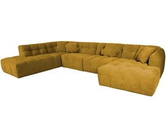 Home4You Kampinė sofa FORTE U-shape Rusvai Geltona, Kairinis Kampas