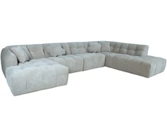 Home4You Kampinė sofa FORTE U formos, RC, smėlio spalvos